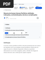 Resumo de Acesso Venoso Periférico - Definição, Indicações, Contraindicações, Téc