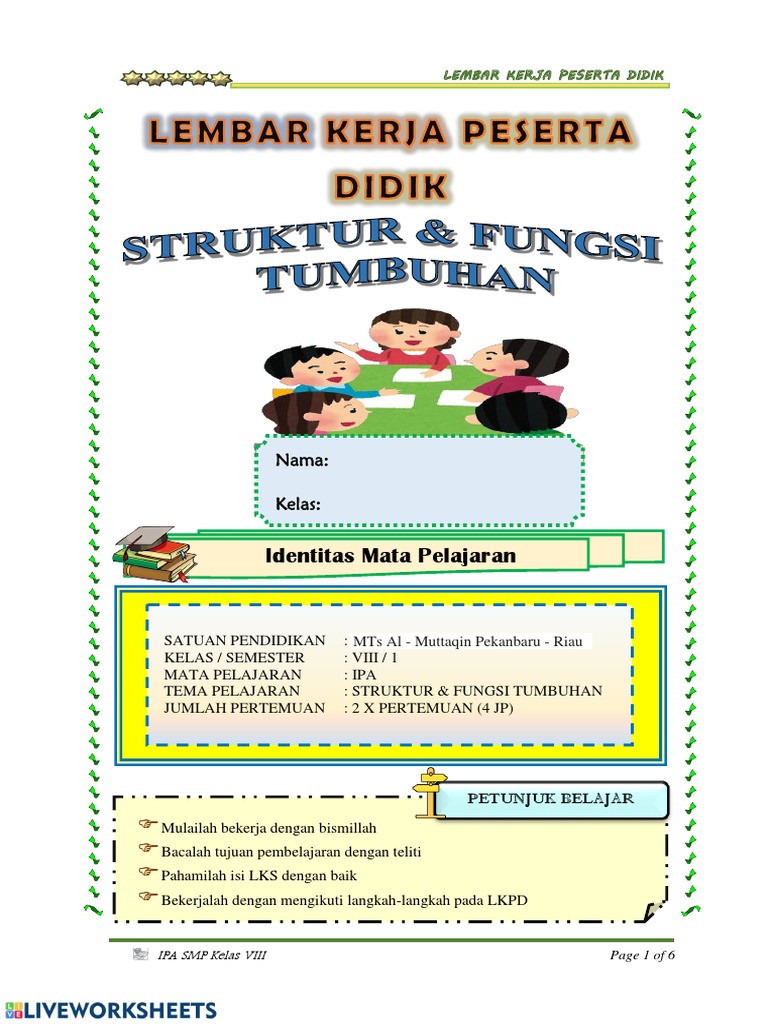 LKPD Struktur Dan Fungsi Tumbuhan | PDF
