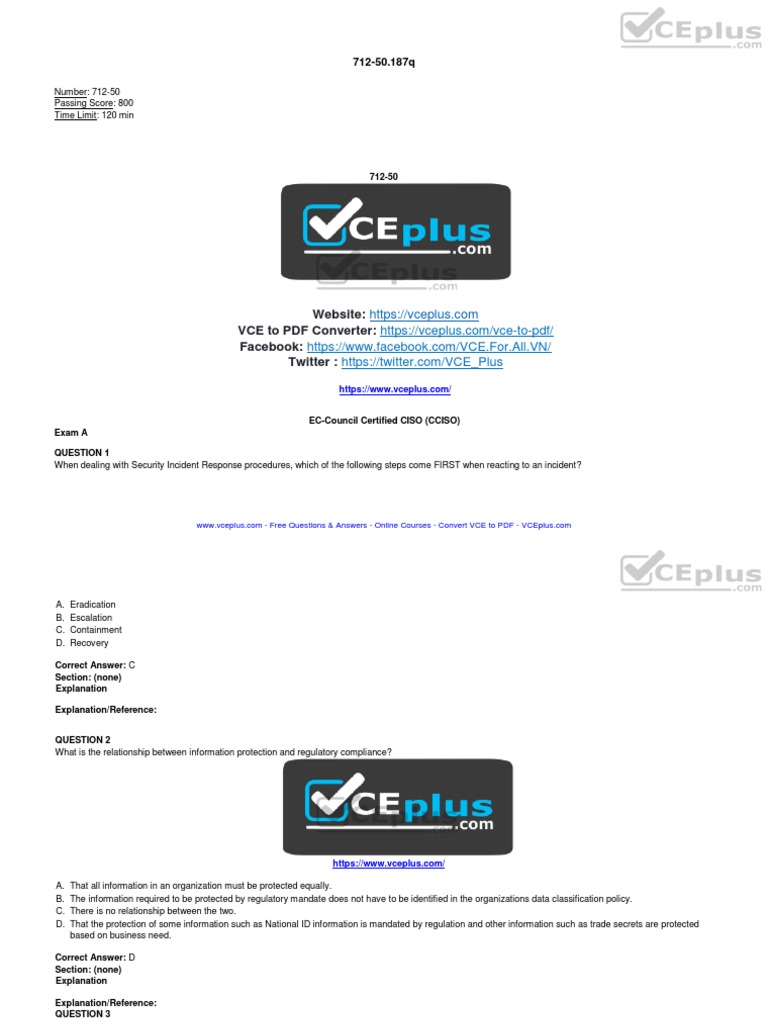 ECCouncil CCISO Exam Questions Guide PDF Career & Growth Business