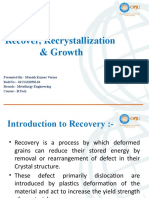 Recover, Recrystallization and Growth