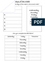 Days of The Week Worksheet