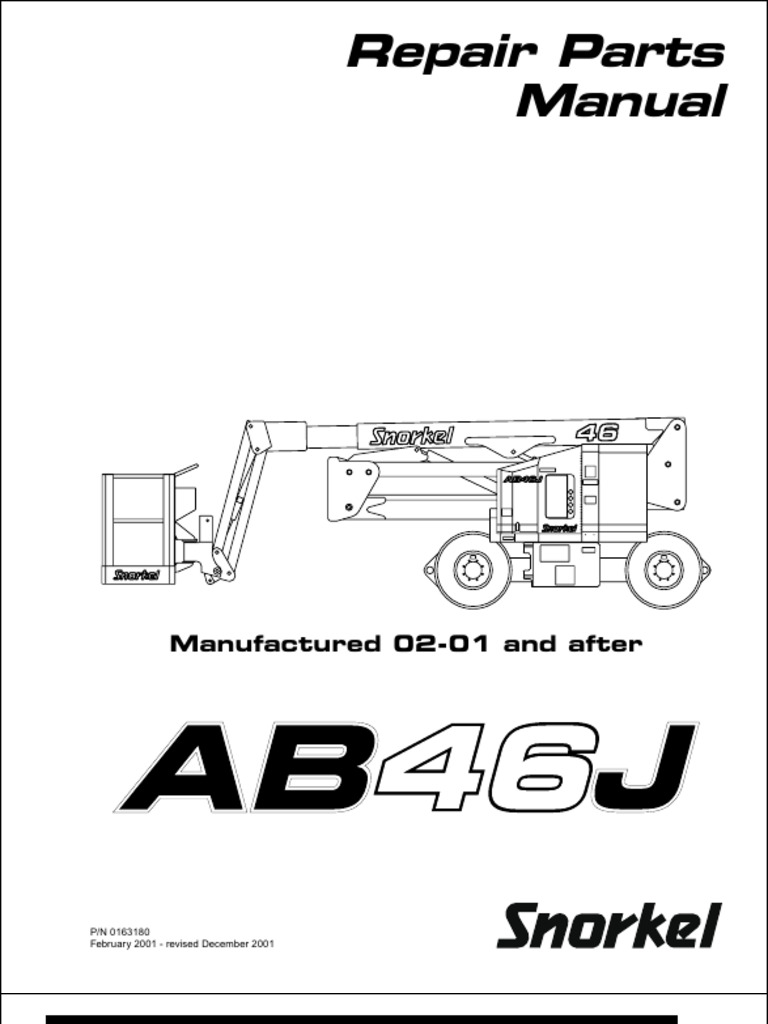 Snorkel AB46J Rapair Parts Manual PDF Screw Manufactured Goods