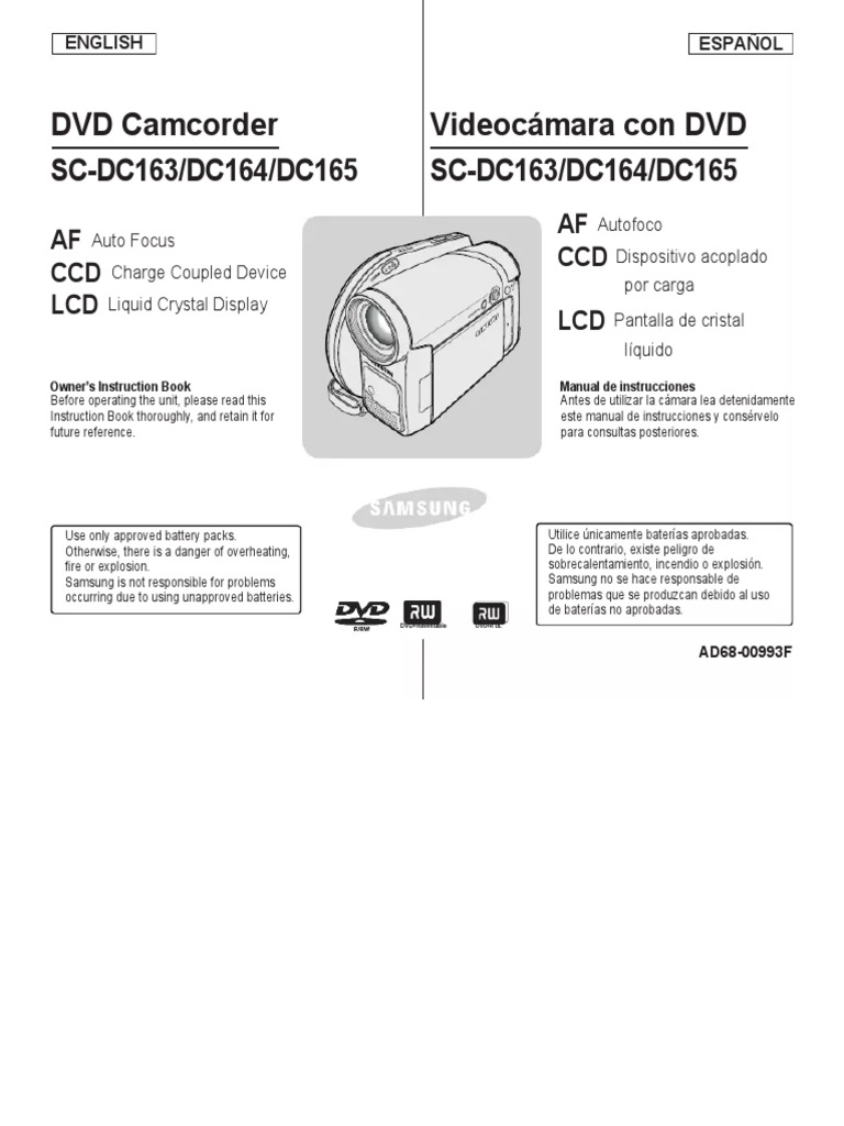 Manual de usuario samsung sc dc163 espa ol 128 p ginas pdf