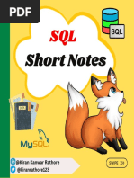 SQL Short Notes