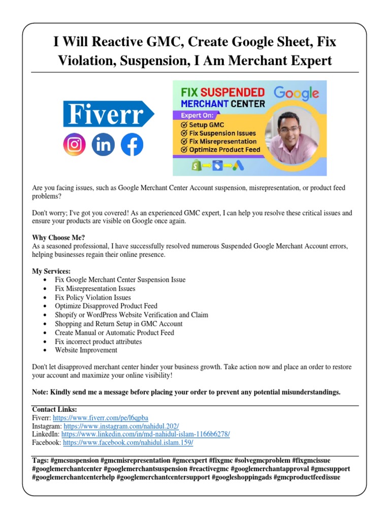 I Will Fix Google Merchant Center Errors and Disapproved Products Fix ...