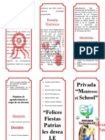 Triptico de Fiestas Patrias Montessori School