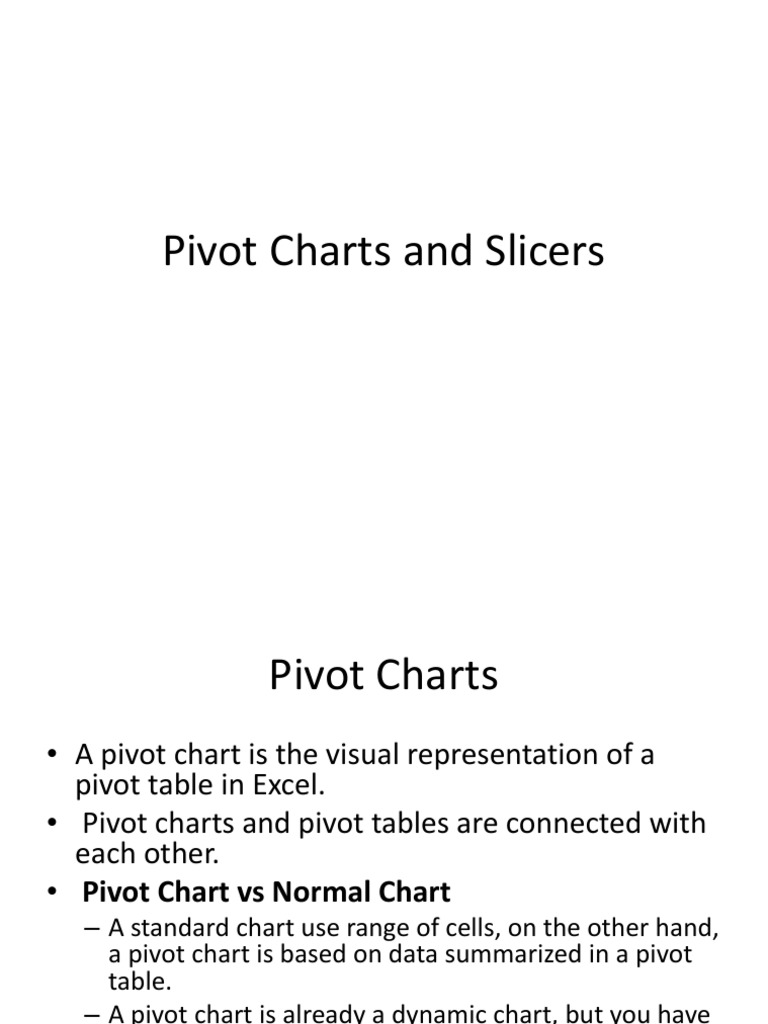 Pivot Charts and Slicers | PDF | Computers | Technology & Engineering