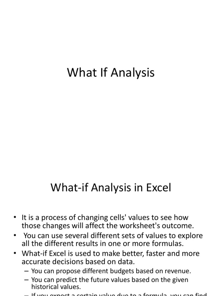 what-if-analysis-pdf-sensitivity-analysis-microsoft-excel