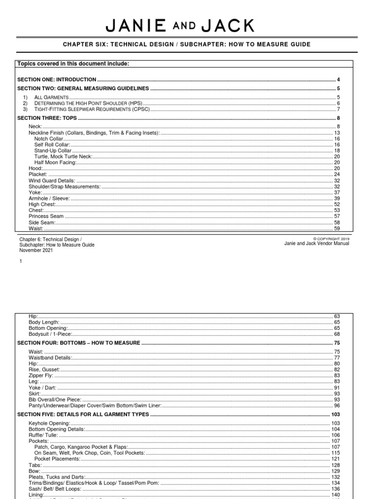 6E - How To Measure Guide..Jaine & Jack | PDF | Seam (Sewing) | Clothing