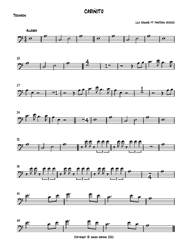 Cariñito Brass Sction Trombón Pdf