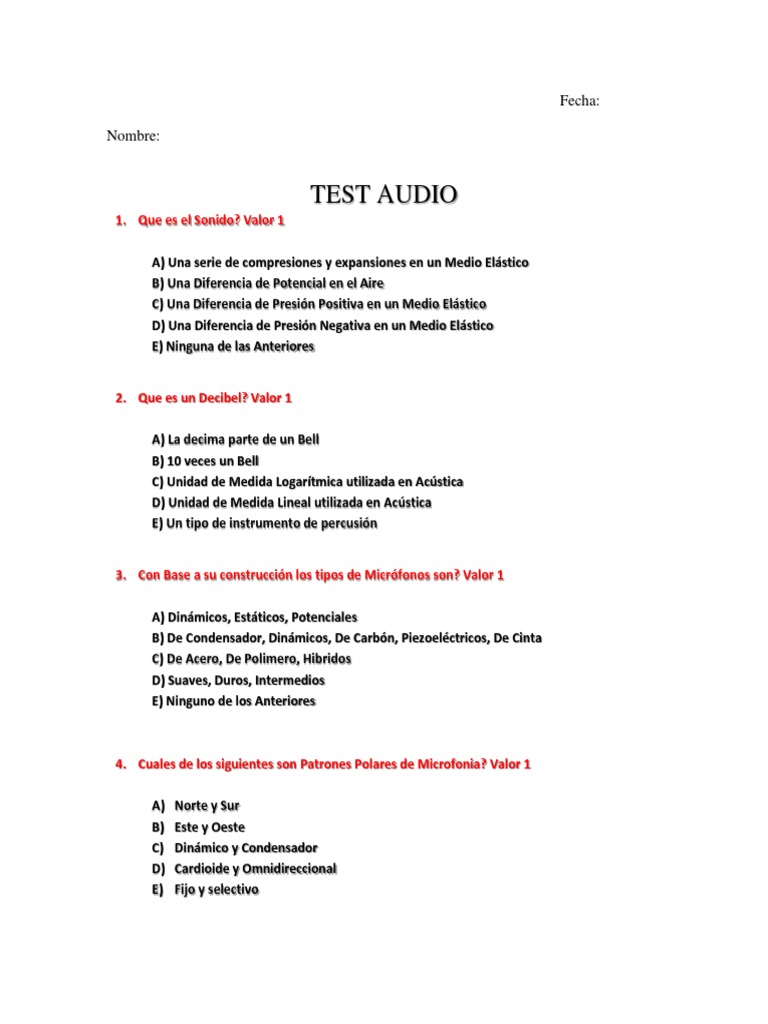 Test Audio | PDF | Micrófono | Sonido