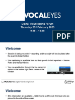 Digital Volunteering Forum Slide Deck 23rd February 2023 Copyright VocalEyes