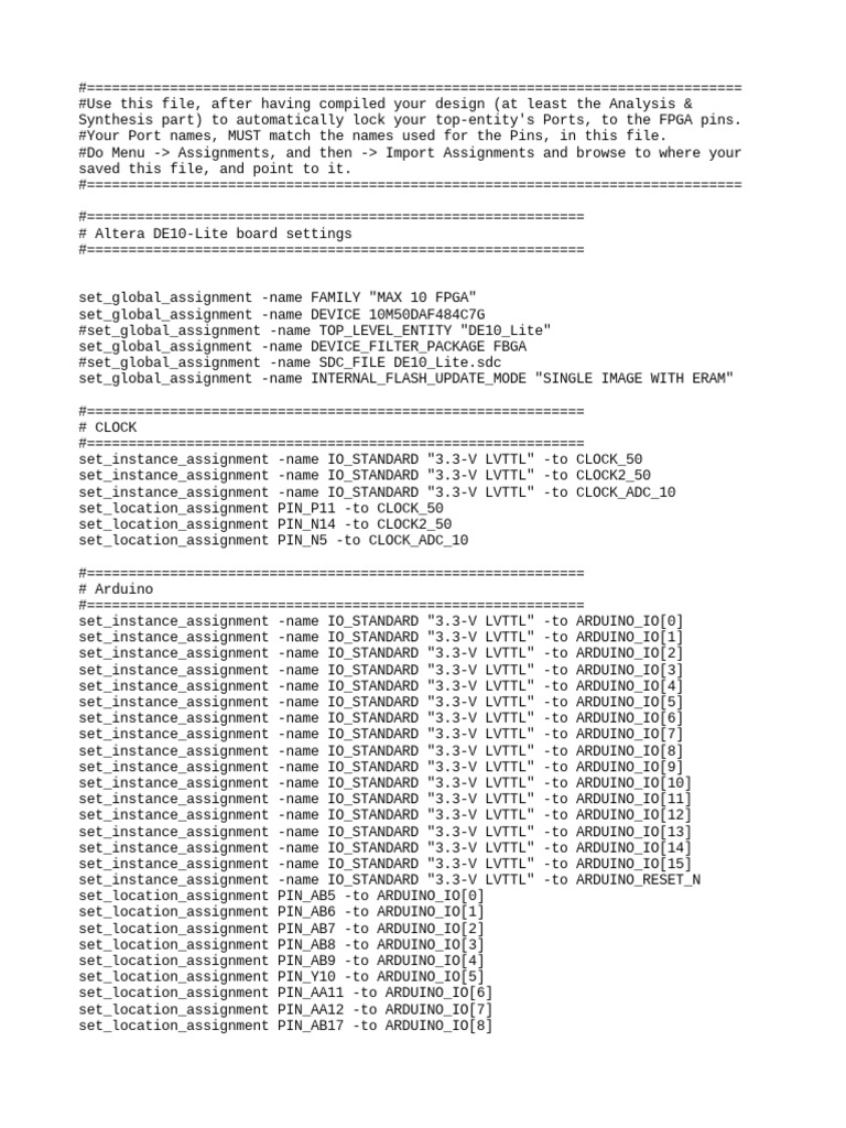 DE10_Lite.qsf PDF
