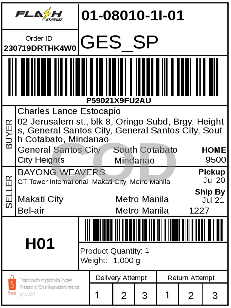 Air Waybill PDF