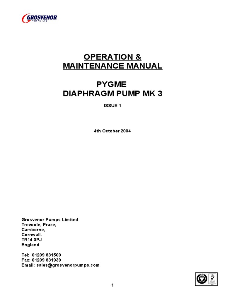 Pygme Diaphragm Pump MK 3 Manual | PDF | Pump | Valve