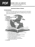 Agricultural Problems in Pakistan