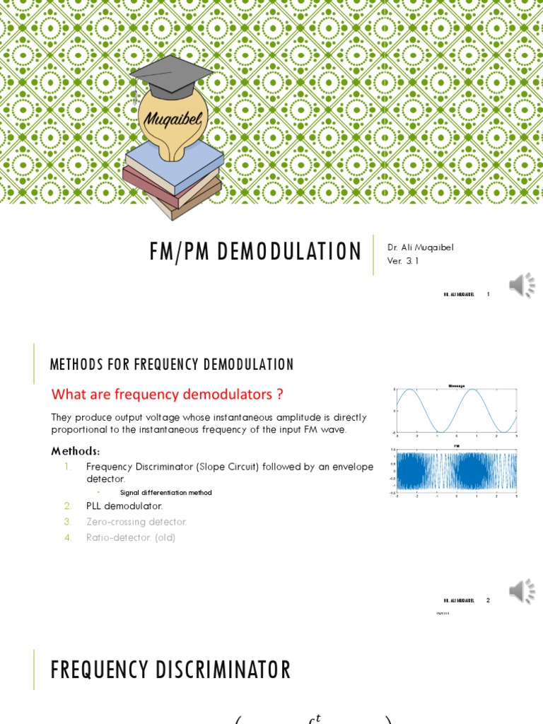8 FM Demodulation PDF Detector (Radio) Frequency Modulation