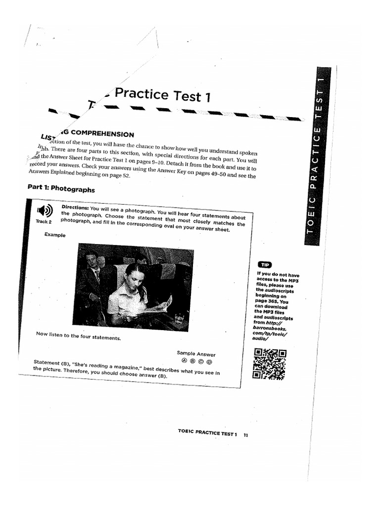 TOEIC Practice Listening Barron Test1 (2020) | PDF