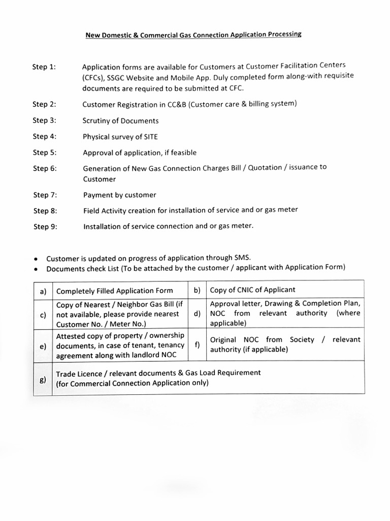 Gas Connection Process 2021 | PDF