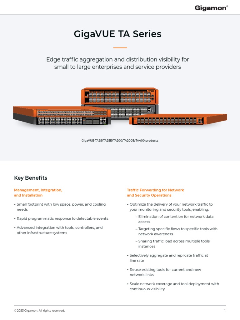 Ds Gigavue Ta Series Traffic Aggregation Pdf Computer Network
