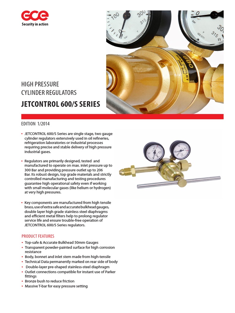 Jetcontrol 600/S Series Regulators | PDF | Valve | Sheet Metal