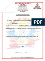 Carta de Residencia: MANZANA 19 CASA # 10 Comunidad LA LUCHA II AMBITO II Parroquia Guerrera Ana