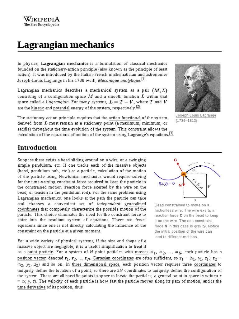 Lagrangian Mechanics | PDF