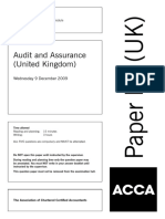 Audit & Assurance December 2009 Past Paper