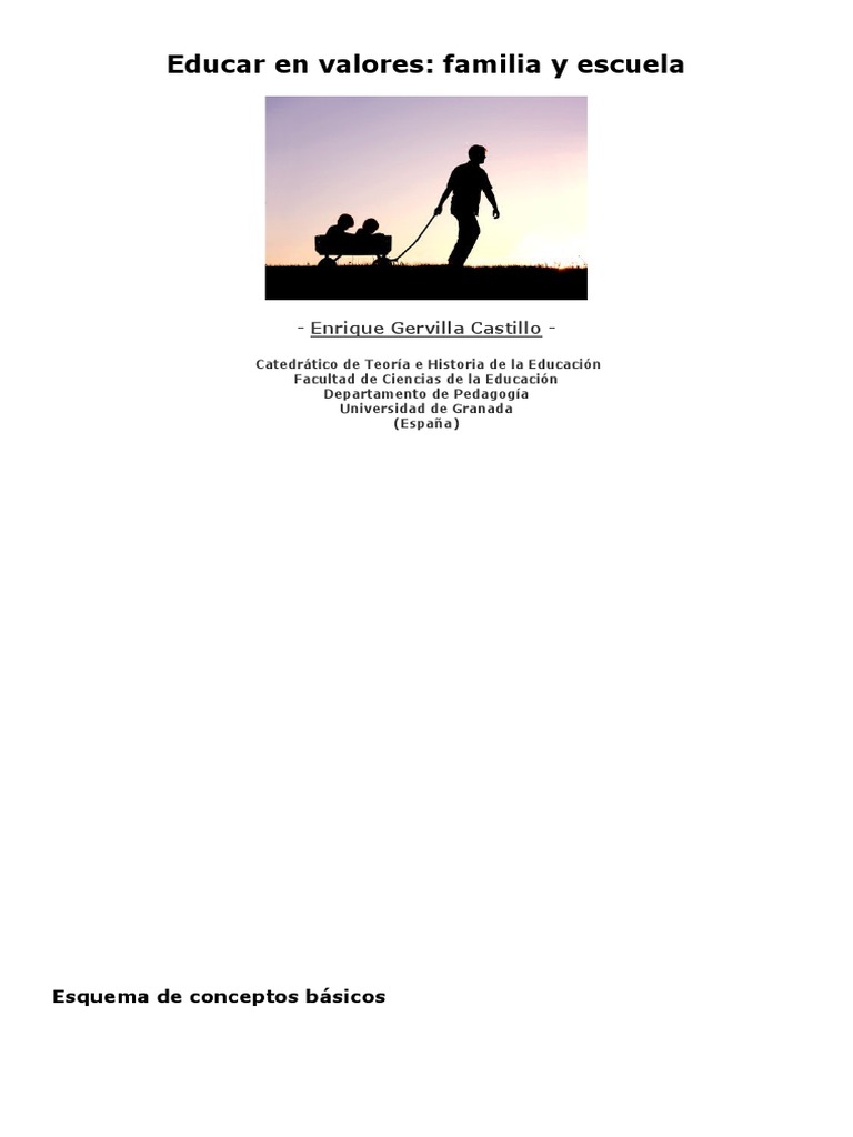 Educación en Valores: Familia y Escuela | PDF | Axiología | Democracia