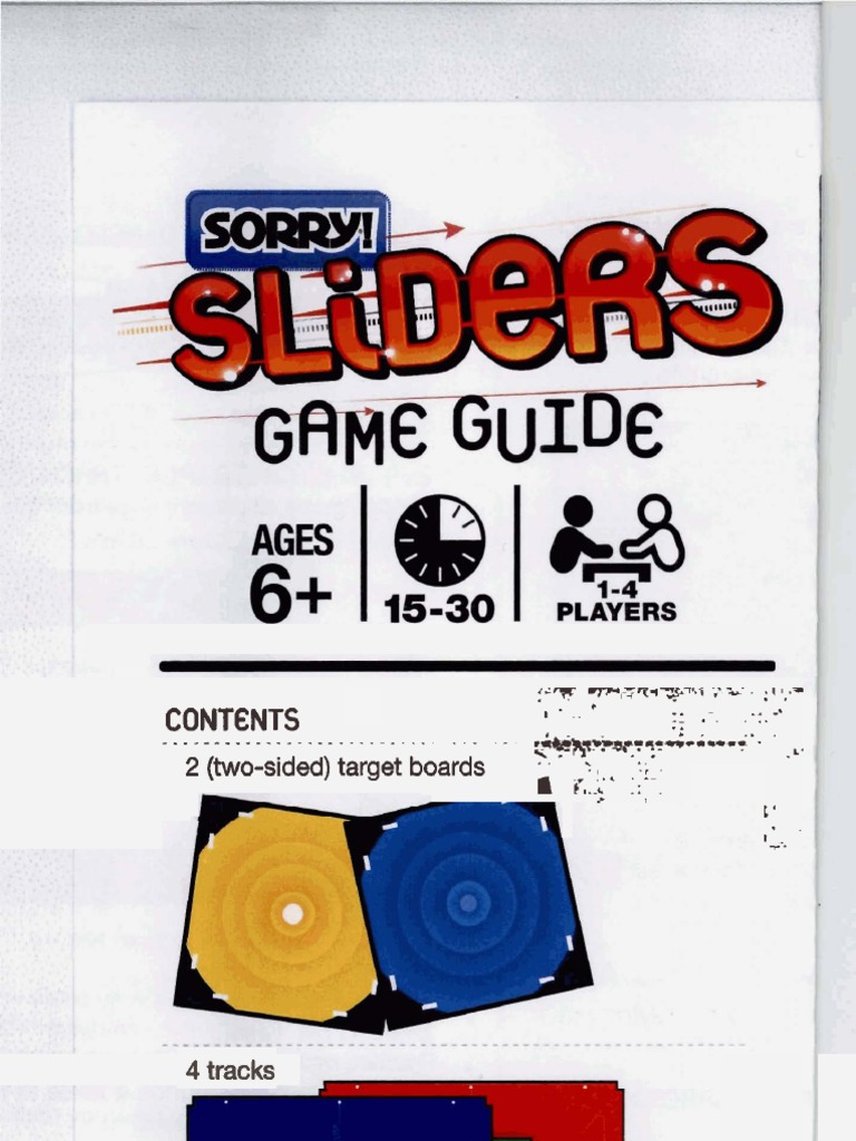 Official Sorry Sliders Game Rules | PDF | Games Of Mental Skill | Board  Games