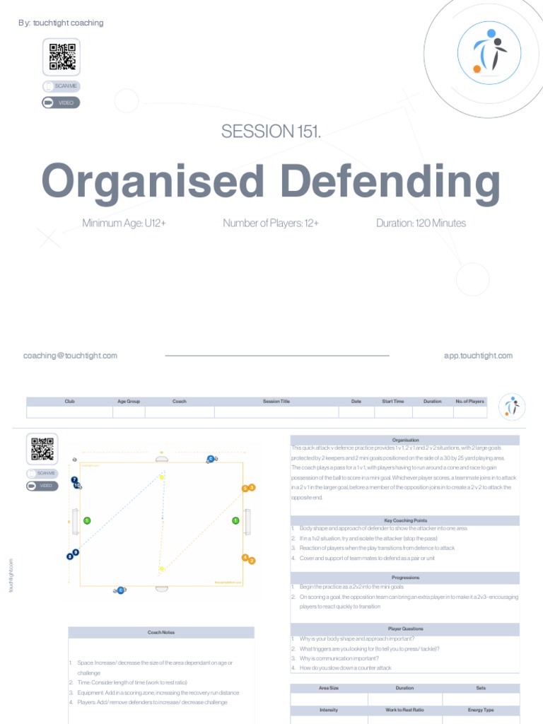 U12 Defending Drills as a Unit | PDF | Defender (Association Football ...