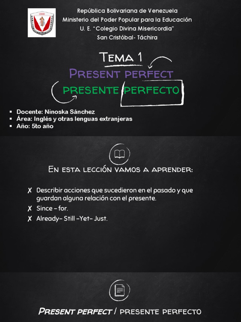 Uso del Presente Perfecto en Inglés | PDF | Verbo | Asunto (gramática)