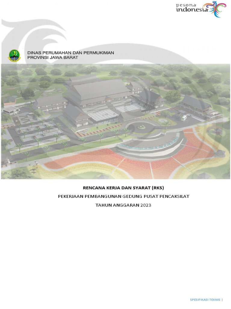 RKS Pekerjaan Pembangunan Gedung Pusat Pencaksilat | PDF | Pengelolaan ...