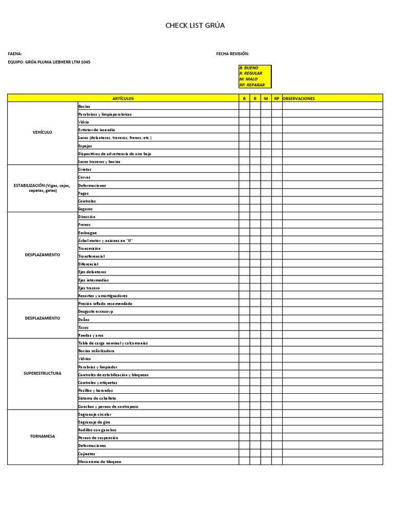 Checklist gr a descargar gratis pdf eje engranaje