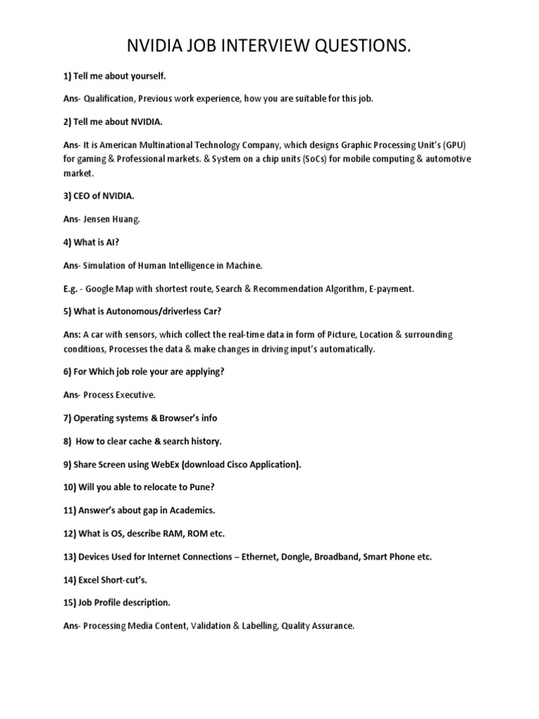 nvidia-job-interview-questions-pdf