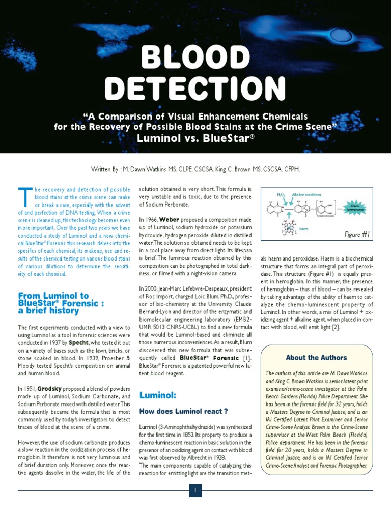 Blood Detection: Luminol vs. Bluestar | PDF