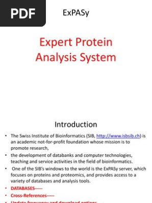 Expasy Lec Pdf Biostatistics Biotechnology