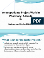 Undergraduate Project in Pharmacy A Guide