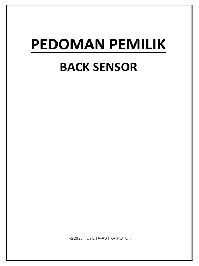 Toyota BACK Sensor | PDF