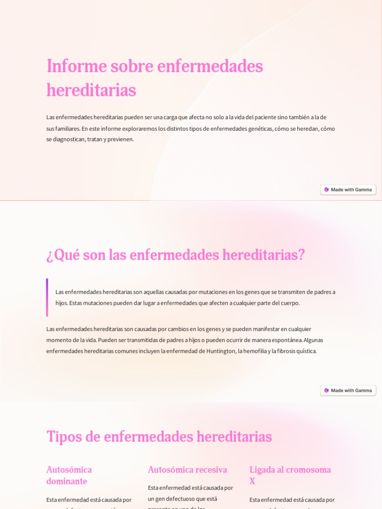 Enfermedades Hereditarias: Guía Completa | PDF | Trastorno genético ...