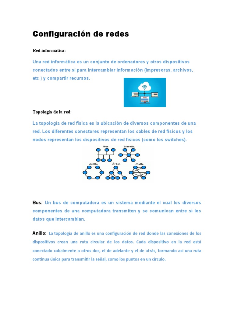 Configuración de Redes | PDF | Red de computadoras | Topología de la red