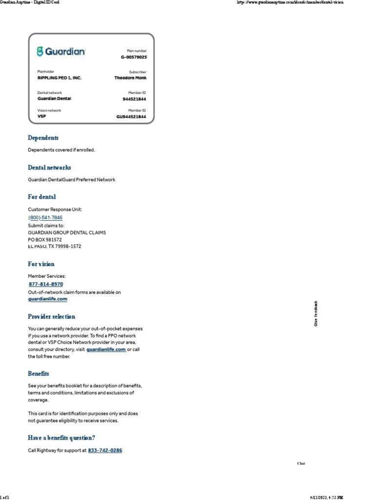 Guardian Dental and Vision Plan Details | PDF | Service Industries