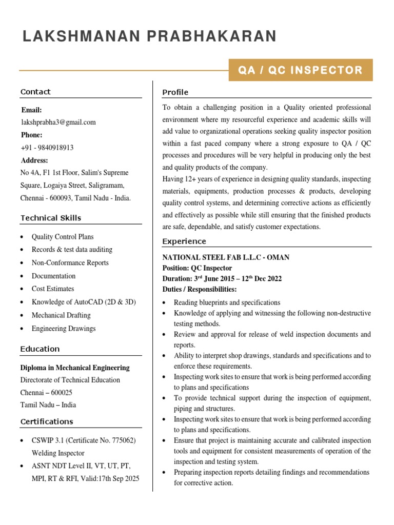 QC Inspector - LK | PDF | Technical Drawing | Quality Assurance