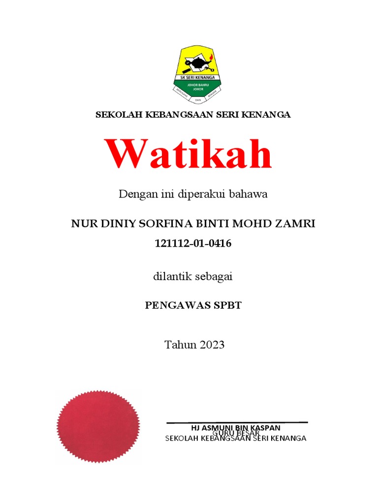 Template Sijil | PDF