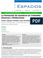 La Formación de Maestros en Colombia: Alcances y Limitaciones
