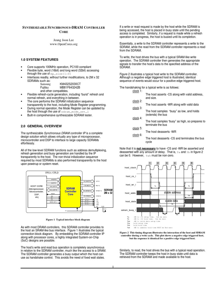 Synthesizable SDRAM Controller IP Design | PDF | Dynamic Random Access ...
