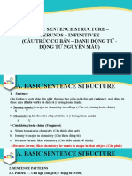 Basic Sentence Structure Gerunds Infinitives