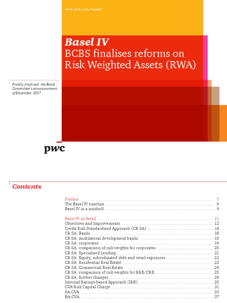 Basel IV Reforms on Risk Weighted Assets | PDF | Basel Iii | Basel Ii