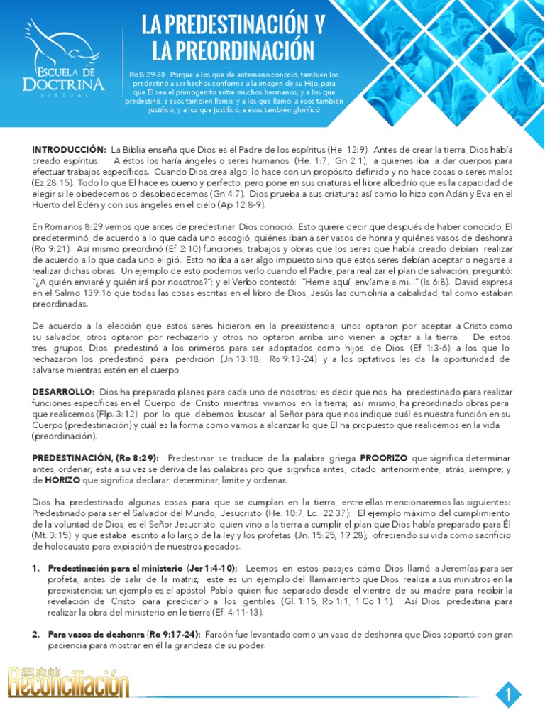 Predestinación y Preordinación - EDV | PDF