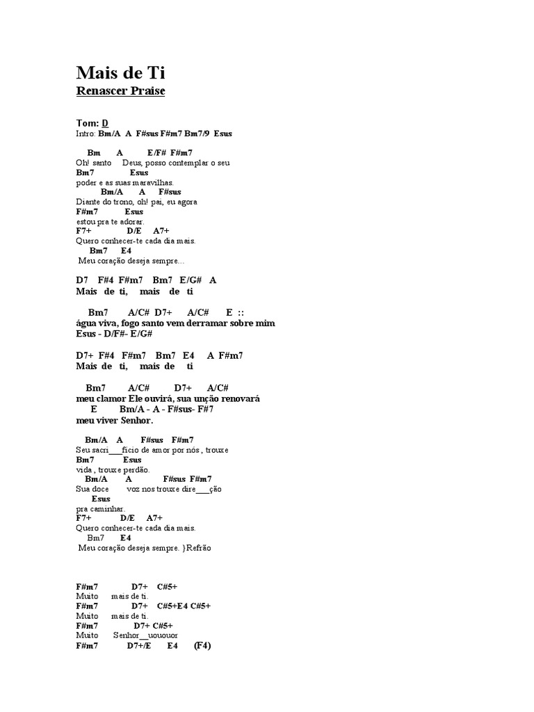 Letra e Acordes de 